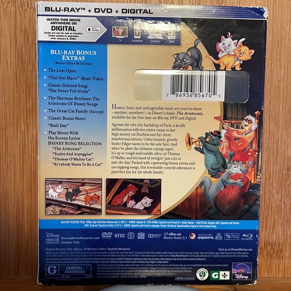 The Aristocats Blu Ray & DVD - Picture 2 of 3